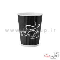 لیوان کاغذی دوجداره کرکره ای طرح دار