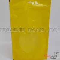 پاکت طلایی پنجره دار زیپدار