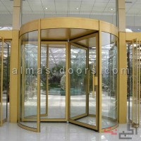 درب اتوماتیک شیشه ای خم