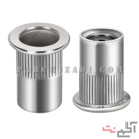 مهره پرچی فولادی گرد سر فلنجی (لبه دار)