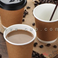 لیوان کاغذی قهوه دار