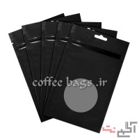 پاکت قهوه زیپ دار پنجره دایره ای