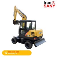 خرید مینی بیل مکانیکی چرخ لاستیکی سانی SY65W